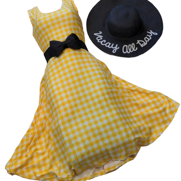 Yellow Plaid Lularoe Nicki Dress 